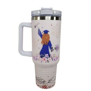Graduation Gift Insulated Travel Tumbler With Handle 40oz Large Capacity